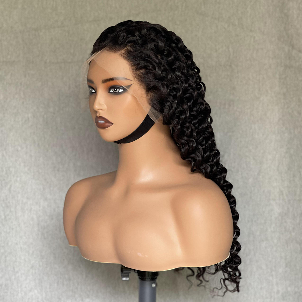 M Hair 200% Density Silky Deep Wave 13x4 HD Lace Full Frontal Wig 100% Human Hair