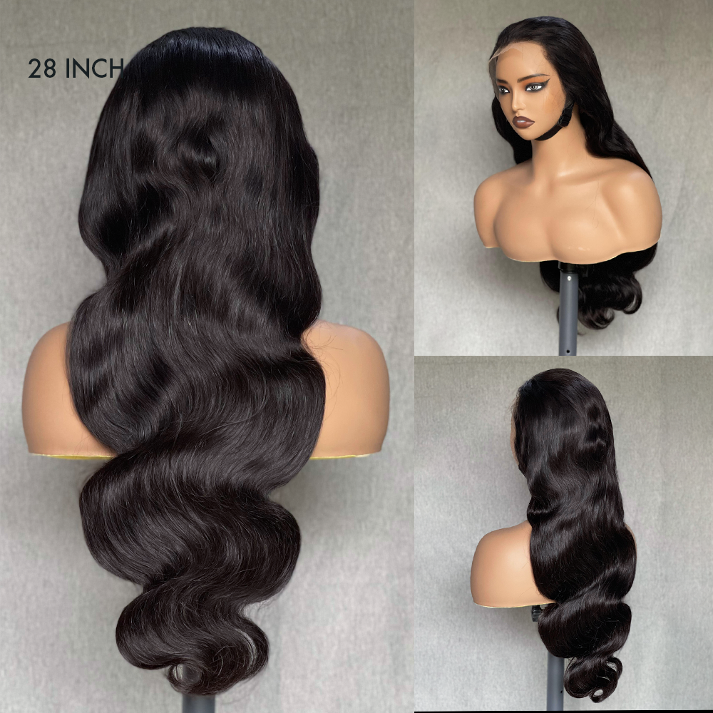 M Hair 200% Density Silky Body Wave 13x4 HD Lace Full Frontal Wig 100% Human Hair