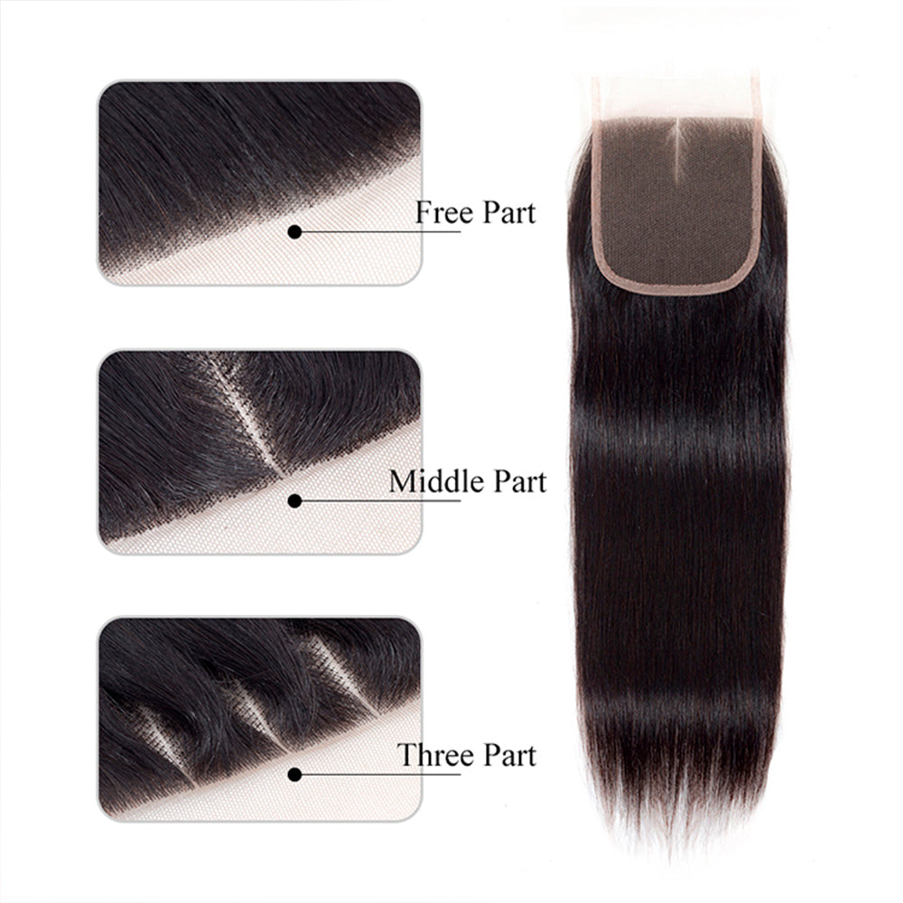 M Hair 2x6&4x4&5x5 Free Part HD / Transparent Lace Closure