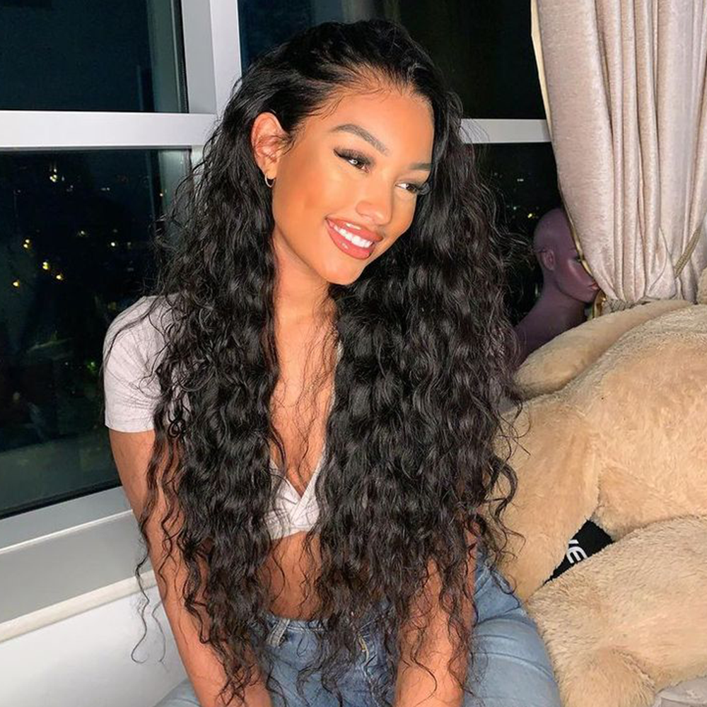 M Hair 200% Density Silky Nature Wave 13x6 HD Lace Full Frontal Wig 100% Human Hair