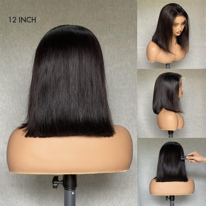 M Hair 200% Density 13x6 HD Lace Frontal Silky Straight Bob Wig 100% Human Hair