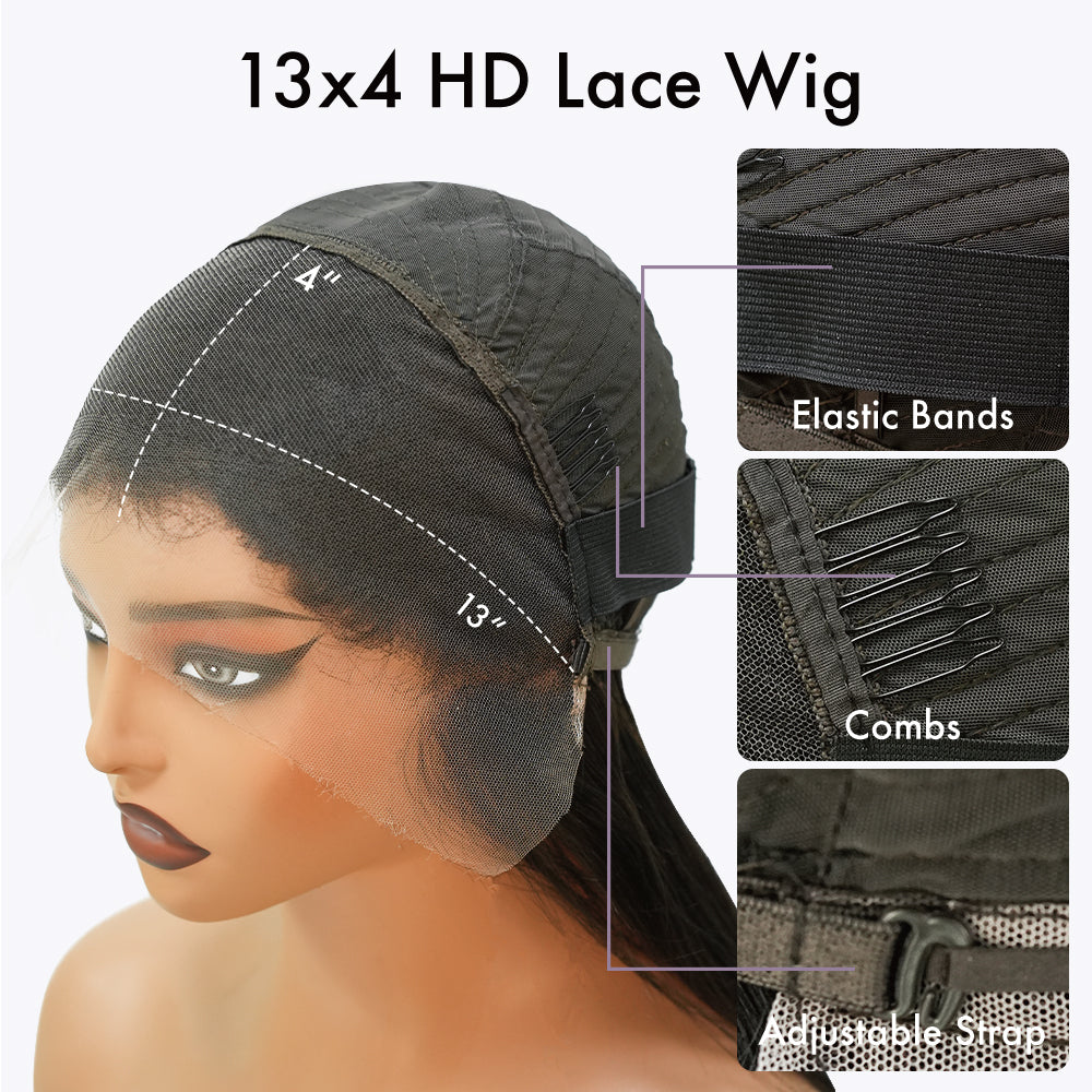 M Hair 200% Density Silky Loose wave 13x4 HD Lace Full Frontal Wig 100% Human Hair