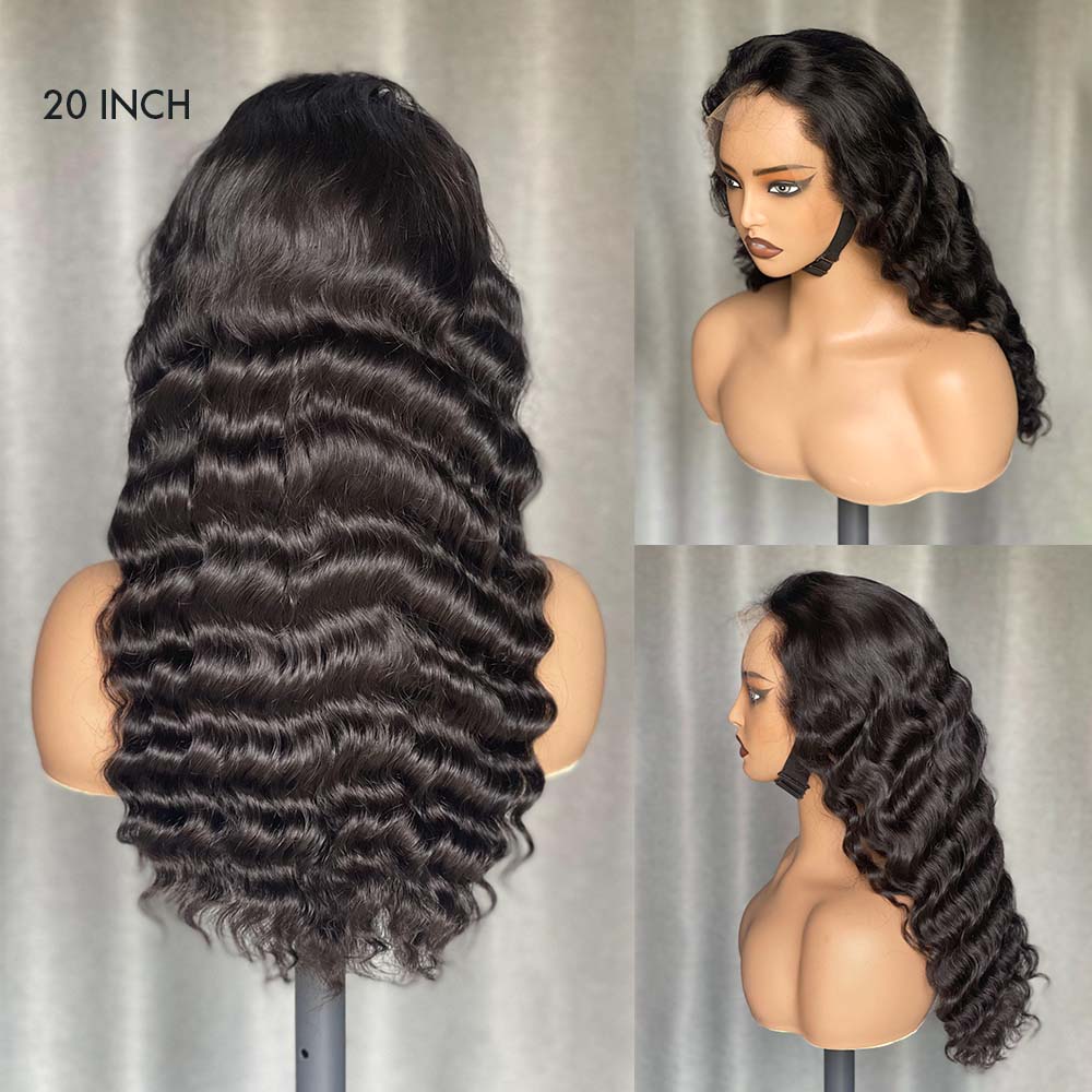 M Hair 200% Density Silky Loose wave 13x4 HD Lace Full Frontal Wig 100% Human Hair