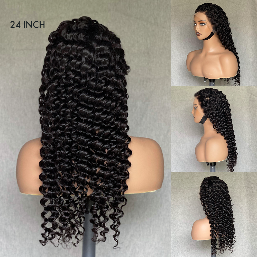 M Hair 200% Density Silky Deep Wave 13x4 HD Lace Full Frontal Wig 100% Human Hair