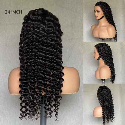 M Hair 200% Density Silky Deep Wave 13x4 HD Lace Full Frontal Wig 100% Human Hair