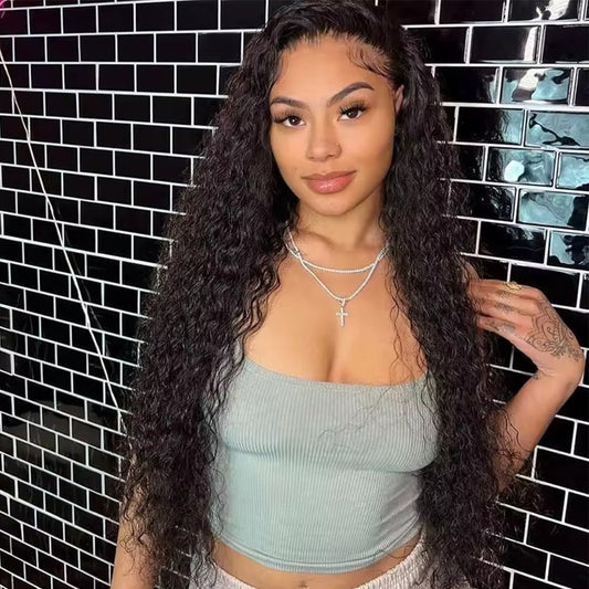 M Hair 200% Density Silky Deep Wave 13x4 HD Lace Full Frontal Wig 100% Human Hair