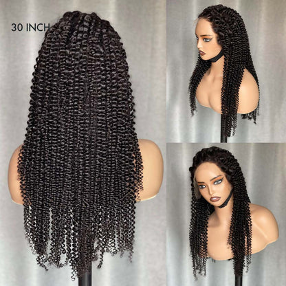 M Hair 200% Density Silky Kinky Curly 13x4 HD  / Transparent Lace Full Frontal Wig 100% Human Hair