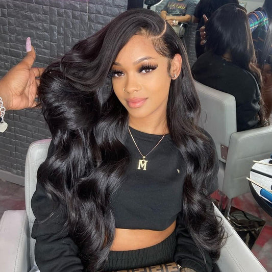 M Hair 200% Density Silky Body Wave 13x4 HD Lace Full Frontal Wig 100% Human Hair