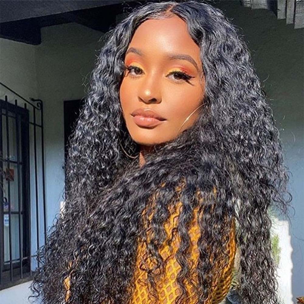 M Hair 200% Density Silky Italian curly 13x6 HD Lace Full Frontal Wig 100% Human Hair