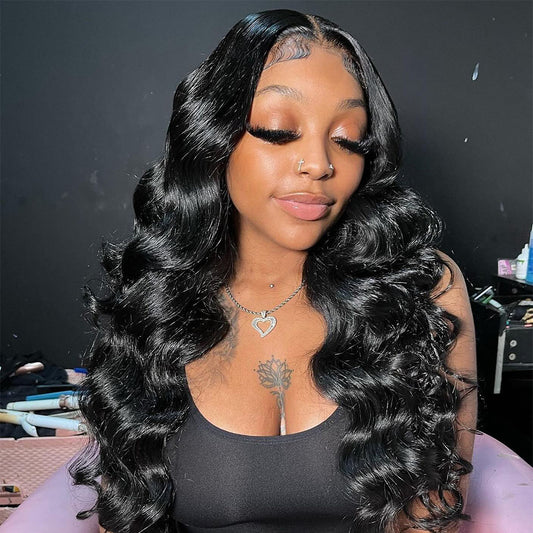 M Hair 200% Density Silky Loose wave 5x5 Transparent Lace Full Frontal Wig 100% Human Hair