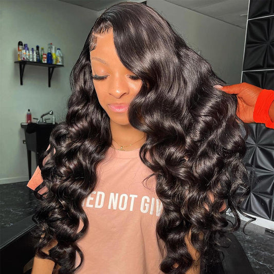 M Hair 200% Density Silky Loose wave 13x4 HD Lace Full Frontal Wig 100% Human Hair