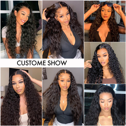 M Hair 200% Density Silky Nature Wave 13x6 HD Lace Full Frontal Wig 100% Human Hair