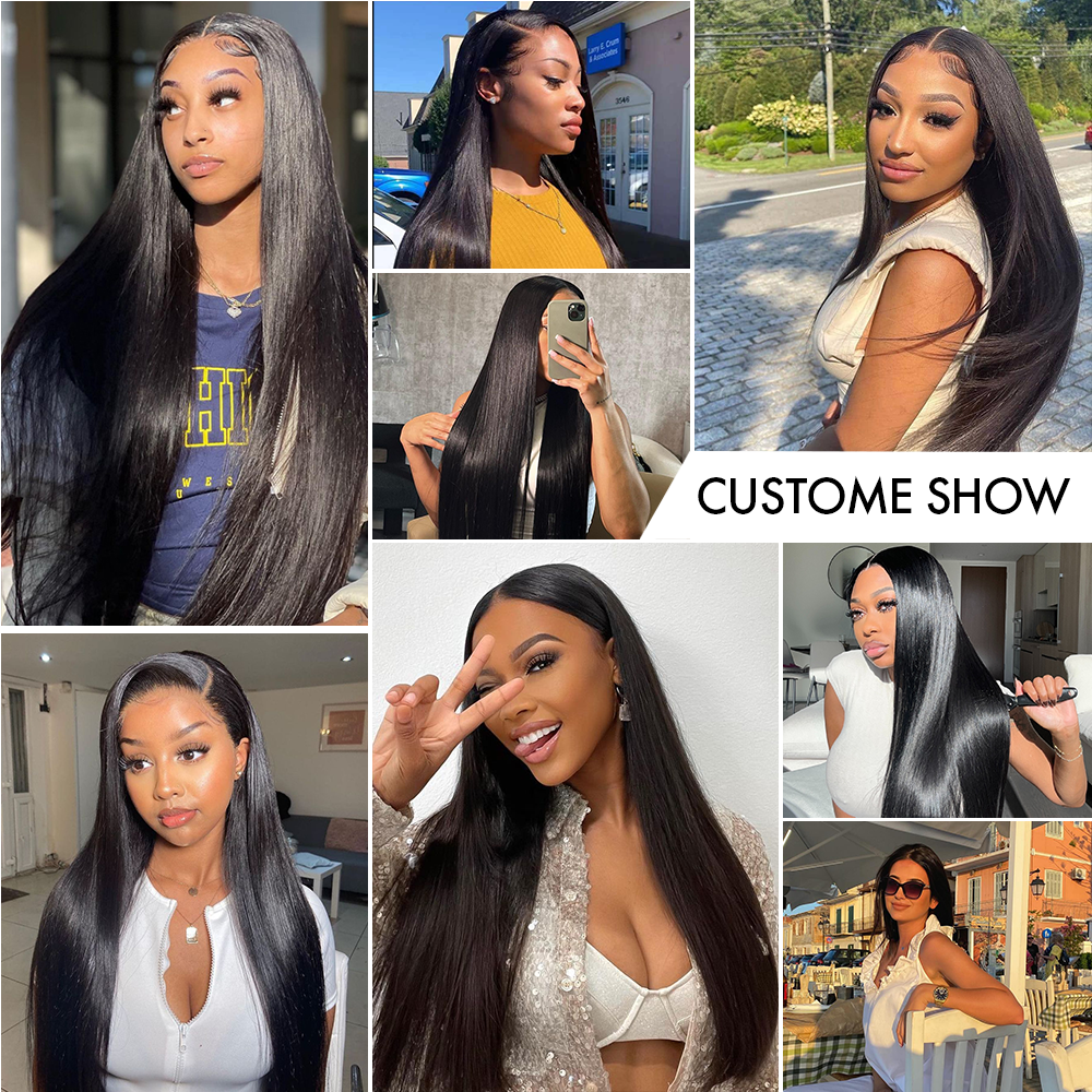 M Hair 200% Density Silky Straight 13x4 HD Lace Full Frontal Wig 100% Human Hair