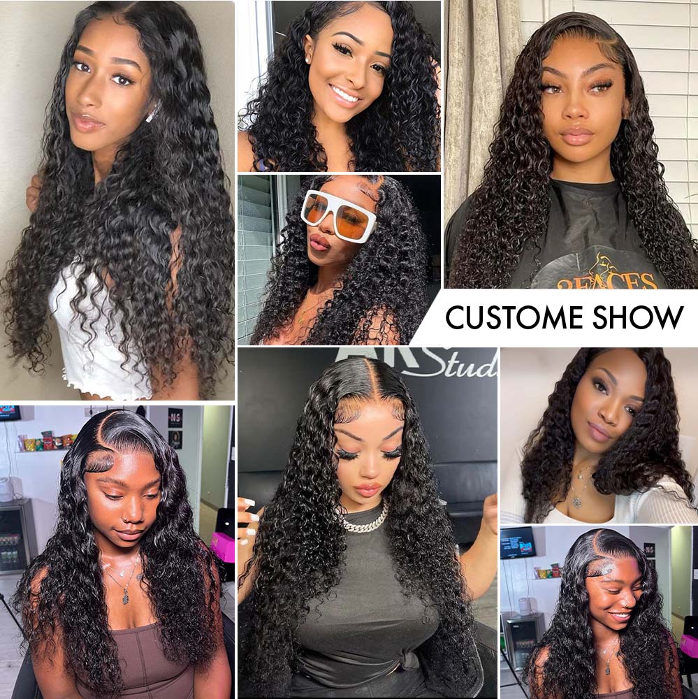 M Hair 200% Density Silky Italian curly 13x6 HD Lace Full Frontal Wig 100% Human Hair