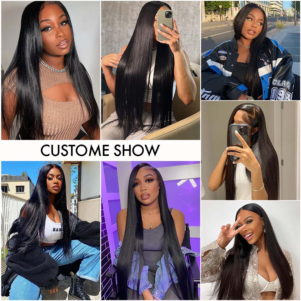 M Hair 200% Density Silky Straight 13x6 HD Lace Full Frontal Wig 100% Human Hair