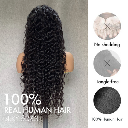 M Hair 200% Density Silky Nature Wave 13x6 HD Lace Full Frontal Wig 100% Human Hair