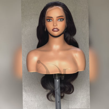 M Hair 200% Density Silky Body Wave 13x4 HD Lace Full Frontal Wig 100% Human Hair