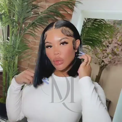 M Hair 200% Density 13x6 HD Lace Frontal Silky Straight Bob Wig 100% Human Hair