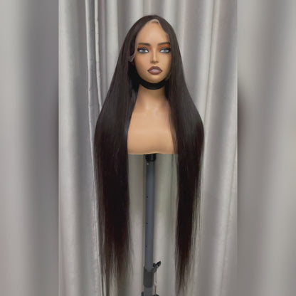 M Hair 200% Density Silky Straight 13x4 HD Lace Full Frontal Wig 100% Human Hair