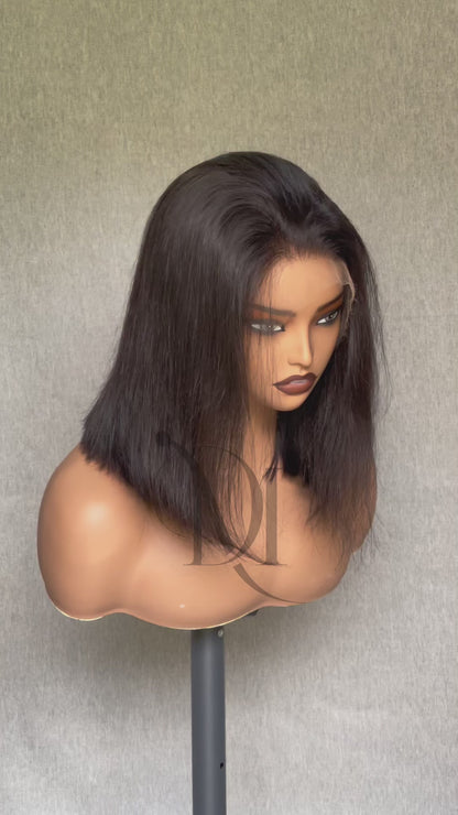 M Hair 200% Density 13x6 HD Lace Frontal Silky Straight Bob Wig 100% Human Hair