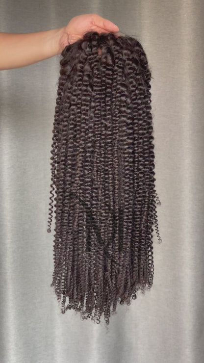 M Hair 200% Density Silky Kinky Curly 13x4 HD  / Transparent Lace Full Frontal Wig 100% Human Hair